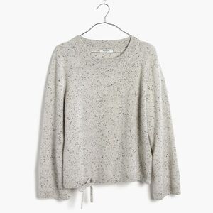 Madewell Cashmere Flare-Sleeve Crop Sweater - XS, 100% cashmere, heather gray